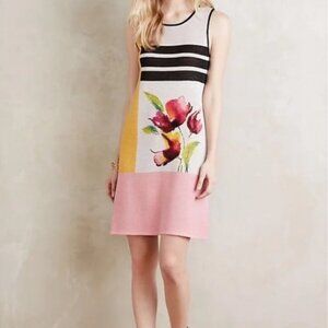 Anthropologie Troubadour Petale Wool Blend Floral Knit Dress Size Small